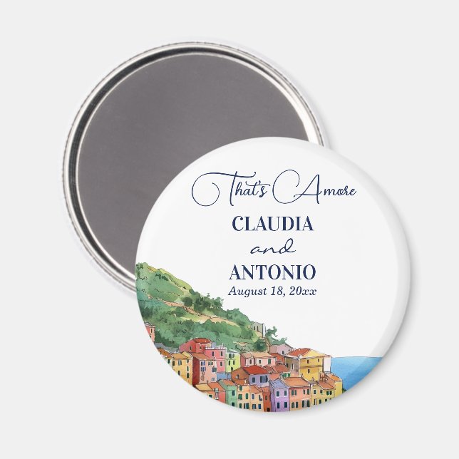Aimant Cadeau de mariage That's Amore Riviera italienne (Recto/Verso)