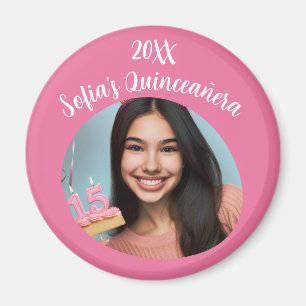 Aimant Cadeau de naissance Quinceañera photo personnalisé