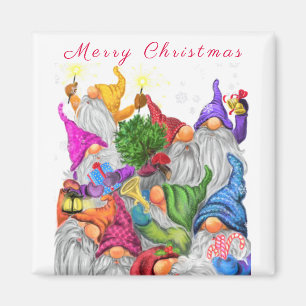 Aimant Cadeau de Noël avec Joyeux Gnome Party
