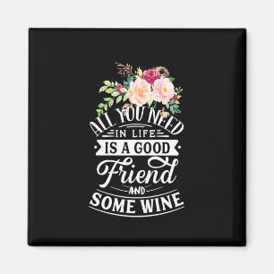 Aimant Cadeau de Noël   Bon ami et un peu de vin