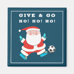 Aimant Cadeau de Noël drôle de football dans le bas