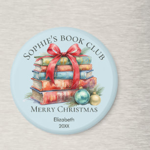 Aimant Cadeau de Noël Joyeux Nom du Club de Lecture
