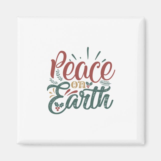Aimant Cadeau de Noël | Paix sur Terre (Devant)