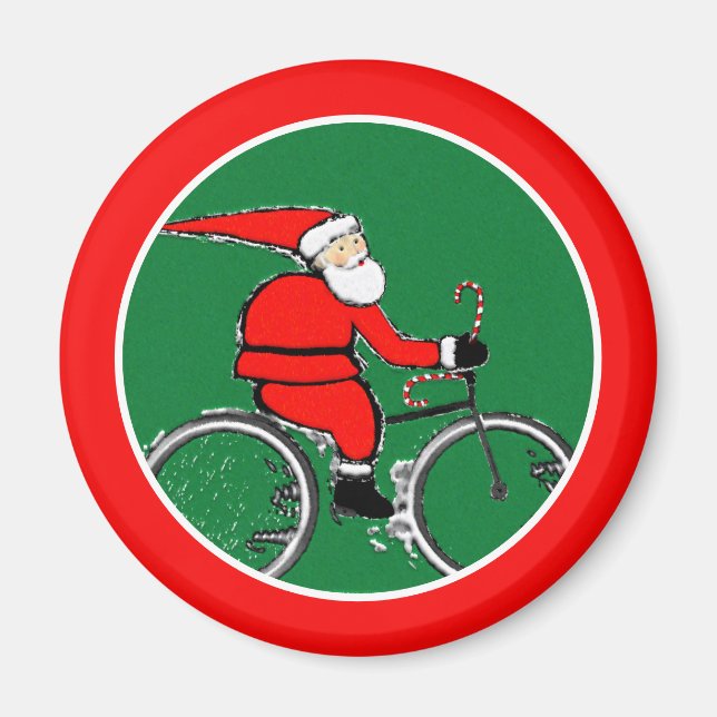 Aimant Cadeau de Noël pour cycliste (Devant)