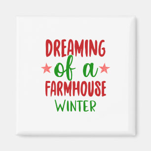Aimant Cadeau De Noël Rêve D'Un Hiver Fermier