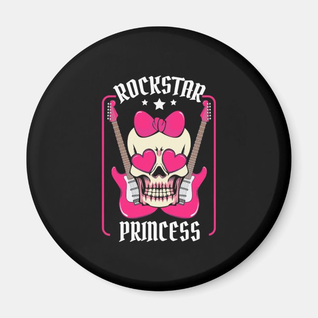 Aimant Cadeau de Noël | Rokstar Princess Skull (Devant)
