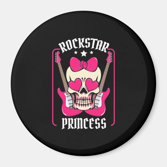 Aimant Cadeau de Noël | Rokstar Princess Skull (Devant)
