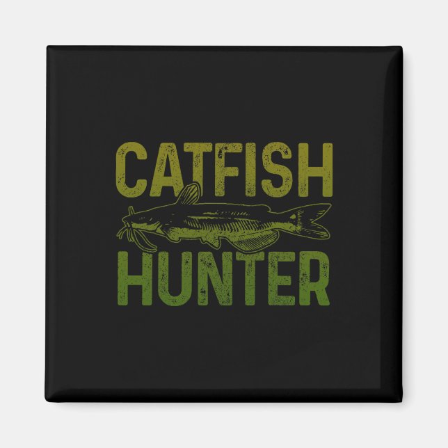 Aimant Cadeau de pêche au poisson-chat pour chasseur de p (Devant)