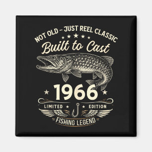 Aimant Cadeau de pêche pour hommes 60 ans Original 1966 L