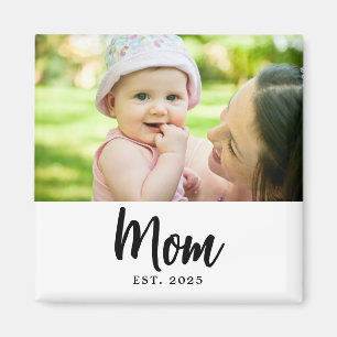 Aimant Cadeau de photo de date établie par maman