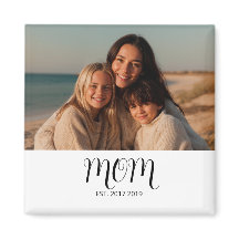 Cadeau de photo de maman écriture gracieuse noire 