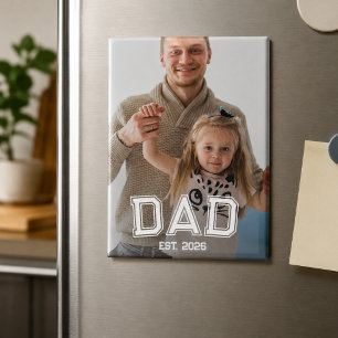 Aimant Cadeau de photo de père minimal établi année nouve