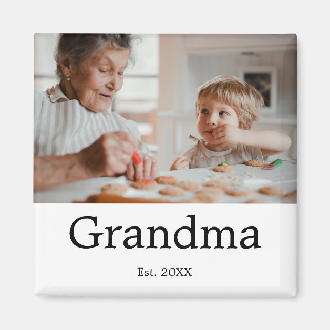 Aimant Cadeau de photo établi par grand-mère (Devant)