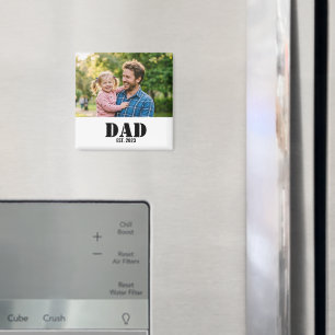 Aimant Cadeau de photo noir audacieux établi par papa