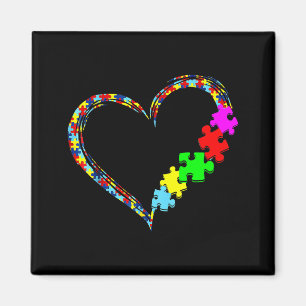 Aimant Cadeau de pièce de puzzle de cœur d'amour de sensi