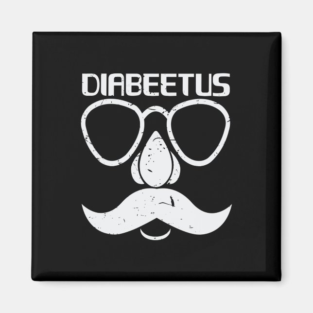 Aimant Cadeau de sensibilisation Diabeetus Beard Diabète (Devant)