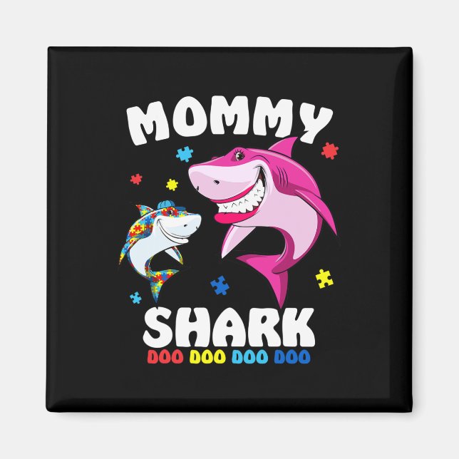 Aimant Cadeau de Sensibilisation sur l'autisme de requin  (Devant)