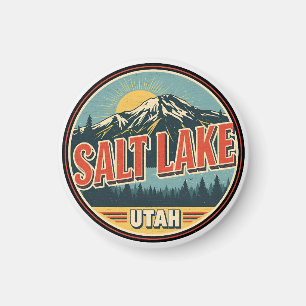 Aimant Cadeau de ski vintage Salt Lake City nature Utah