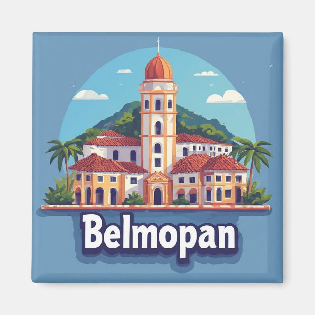 Aimant Cadeau de voyage à Belmopan Belize pour souvenir d (Devant)