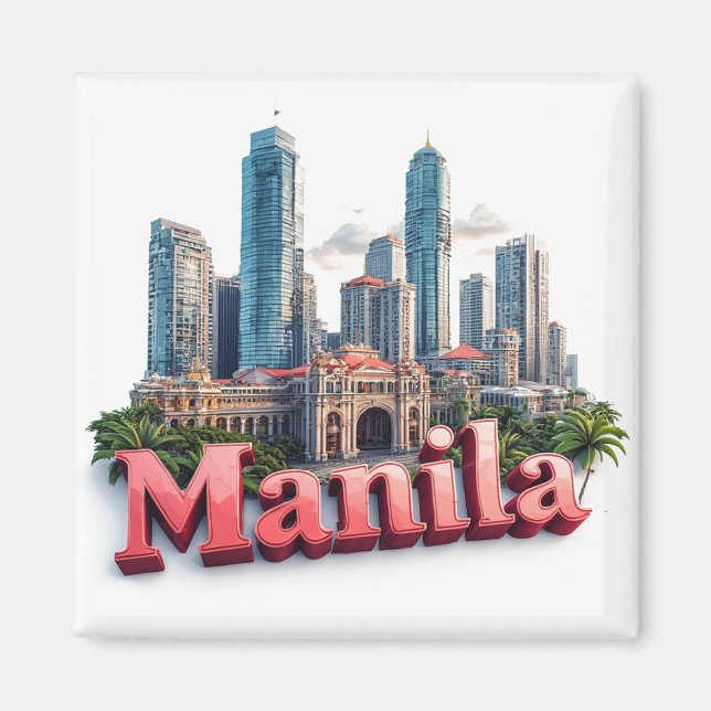 Aimant Cadeau de voyage à Manille Philippines pour les vi (Devant)