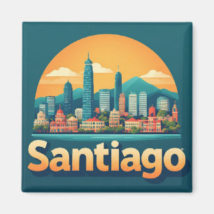 Aimant Cadeau de voyage à Santiago du Chili pour explorat