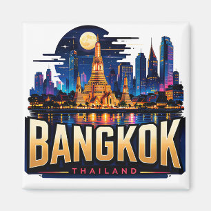 Aimant Cadeau de voyage Ciel nocturne de Bangkok Thaïland