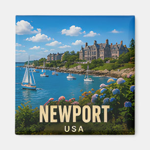 Aimant Cadeau de voyage côtier du port de Newport Rhode I