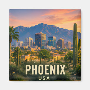 Aimant Cadeau de voyage pour Phoenix Arizona Desert Mount