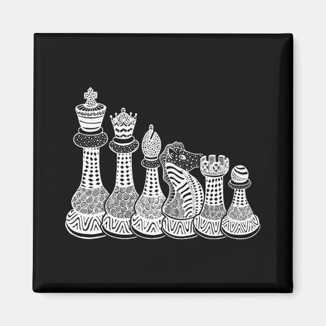 Aimant Cadeau d'échecs | J'Aime Vraiment Les Pièces D'Éch (Devant)