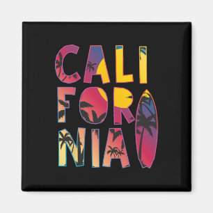 Aimant Cadeau d'été de surf rétro vintage de Californie