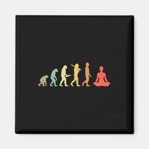 Aimant Cadeau d'évolution de yoga rétro pour yogis et ama