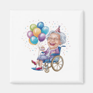 Aimant Cadeau drôle d'anniversaire pour grand-mère âgée p