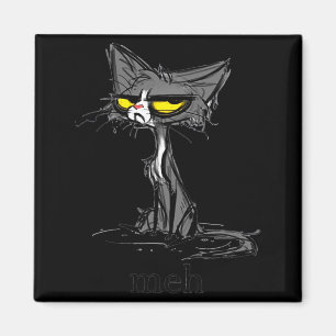 Aimant Cadeau drôle de chat meh pour les amoureux des cha