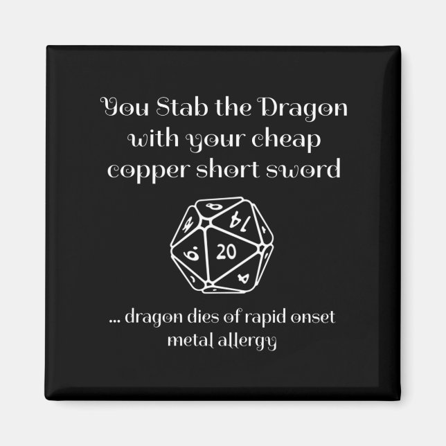 Aimant Cadeau drôle de Dnd pour les jeux de rôle Rpg  (Devant)