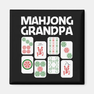Aimant Cadeau drôle de Mahjong grand-père papa hommes jeu