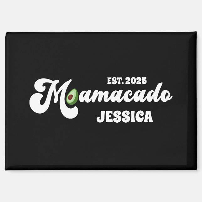 Aimant cadeau drôle de mamacado pour une future maman fêt (Recto)