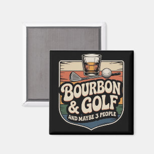 Aimant Cadeau drôle de papa golfeur Bourbon vintage