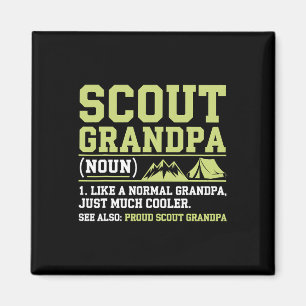 Aimant Cadeau drôle de papé scout pour le camping en mont