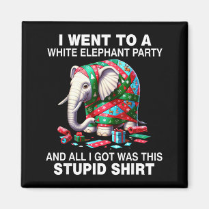Aimant Cadeau éléphant blanc drôle emballé éléphant idiot
