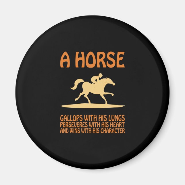 Aimant Cadeau équestre | A Horse Gallops (Devant)