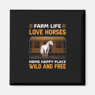 Aimant Cadeau équestre Farm Life Love Hores