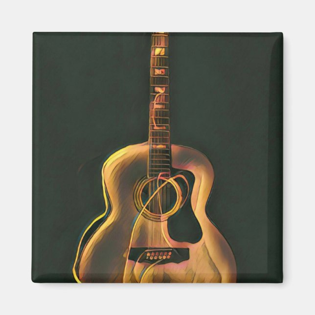 Aimant cadeau guitariste cool (Devant)