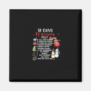 Aimant Cadeau infirmière 12 Jours D'Infirmière