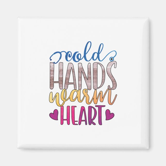 Aimant Cadeau infirmière | Coeur chaud des mains froides (Devant)