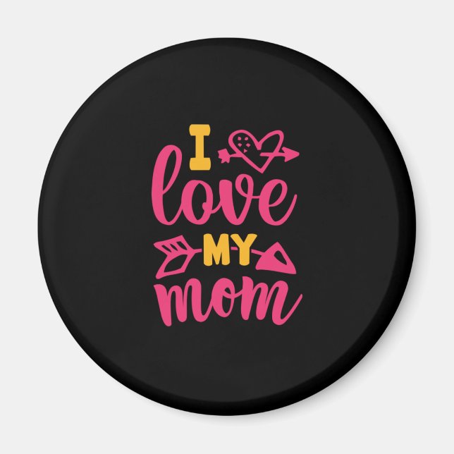 Aimant Cadeau infirmière | I Love My Mom (Devant)