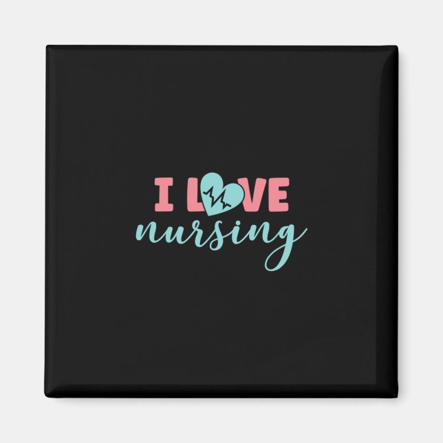 Aimant Cadeau infirmière | I Love Nursing (Devant)