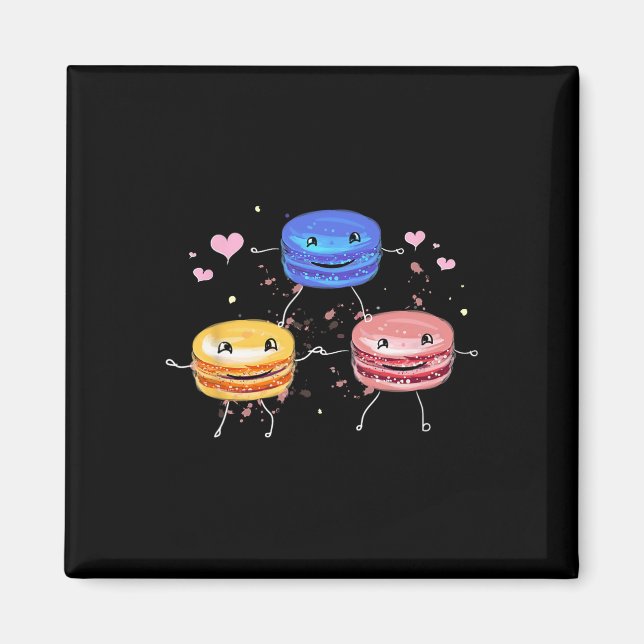 Aimant Cadeau Macaroon de Cheerleading Mignon Délicieux  (Devant)