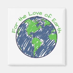 Aimant Cadeau Minimal Eco pour l'amour de la Journée de l
