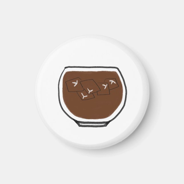 Aimant Cadeau minimaliste de café glacé (Devant)