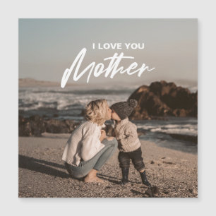 Aimant Cadeau Minimaliste Photo Je T'Aime Mère